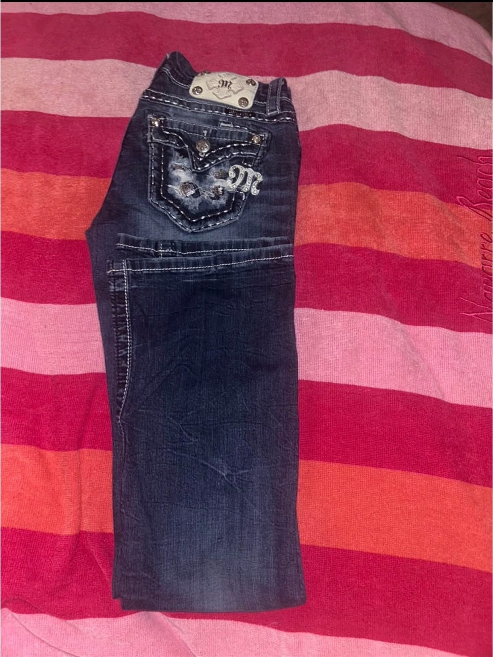 Miss Me Dark Blue Embellished Women's Jeans
